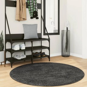 Tappeto Shaggy Pamplona A Pelo Lungo Moderno Antracite Ø 120 Cm /