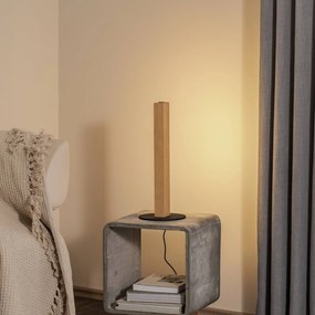 TK Lighting Lampada da tavolo in legno a LED Teo, faggio, 42 cm, touch dimmer
