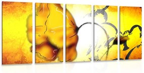 Quadri 5 pezzi – Fiore etnico
