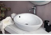 Lavabo bagno da appoggio con troppo pieno 50x39x15 cm bianco Mues Remed