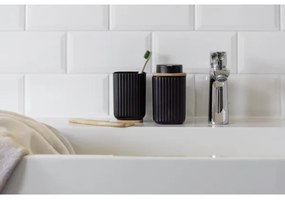 WENKO 25297100 - Portaspazzolino ROTELLO 8,5x11 cm nero/marrone