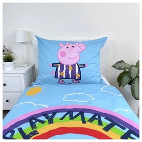 Biancheria da letto per bambini con effetto fosforescente in cotone per letto singolo 140x200 cm Peppa Pig – Jerry Fabrics
