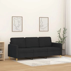 Divano A 3 Posti Nero 180 Cm İn Tessuto /