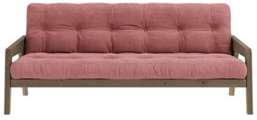Divano letto in velluto a coste rosa 204 cm Grab Carob - Karup Design