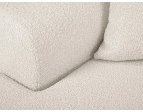 Divano angolare beige allungabile e con contenitore (con penisola a sinistra/con chaise lounge) con rivestimento in bouclé Kyoto – Cosmopolitan Design