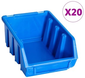 Contenitori Impilabili 20 Pz Blu İn Plastica /