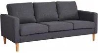 Divano 3 posti Scandinavo in Tessuto cm 177x73x82 - MANU Colore: Grigio scuro