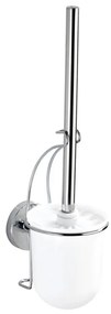 WENKO 20898100-WC spazzola WC VACUUM-LOC MILAZZO 10x34 cm acciaio inox/cromo lucido/bianco