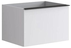 Mobile da bagno sotto lavabo Pixel plain bianco laccato opaco L 60 x H 40 x P 45.5 cm 2 cassetti, lavabo non incluso