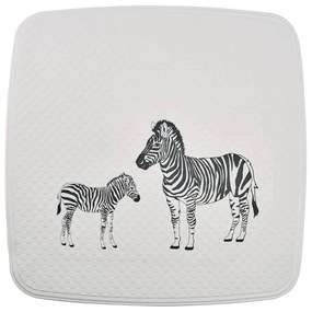 Tappeto Per Doccia Zebra 54x54 Cm Bianco E Nero /