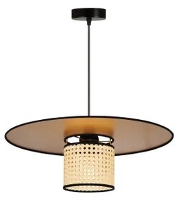 Duolla - Lampadario a sospensione con filo TOKYO RATTAN 1xE27/15W/230V diametro 50 cm oro/rattan