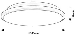 Rabalux 71128 - Plafoniera LED ENGON 24W 230V 3000K nera 38 cm