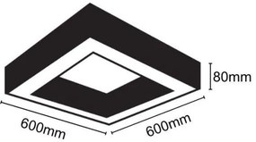 Plafoniera LED LED/40W/230V 4000K 60x60 cm