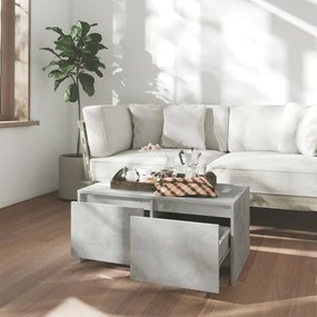 Tavolino da salotto grigio cemento 90x50x41,5 cm in truciolato