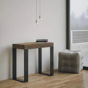 Consolle 90x40 cm allungabile a 300cm TECNO noce telaio antracite