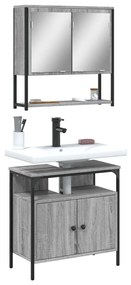 Set Mobili Da Bagno 2 Pz Grigio Sonoma İn Legno Multistrato /