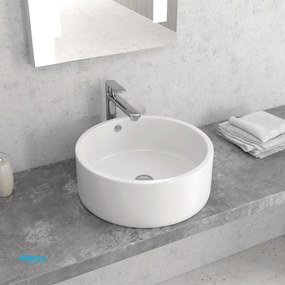 Lavabo D'Appoggio Da Diam.42,5 Cm Finitura Bianco Lucido