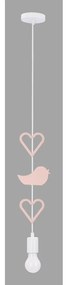 Lampada per bambini bianca e rosa con paralume in metallo Single - Candellux Lighting