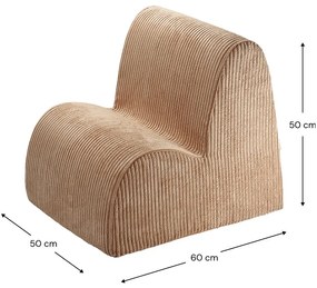 Poltrona per bambini marrone con rivestimento in velluto a coste Cloud – Wigiwama