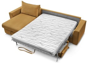 Divano angolare giallo allungabile (con composizione variabile) con rivestimento in velluto a coste Augustin – Bobochic Paris