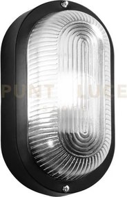Applique turtle nera ovale liscia in vetro ip54 1 luce attacco e27 ...