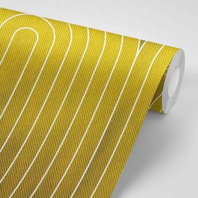 Carta da parati – Motivo arcobaleno senape Mid-Century