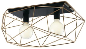 Lampadario Plafoniera Abraxas Class Colore Nero Oro 60W Mis 61 x 30 x 26,5 cm