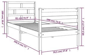 Giroletto 75x190 cm Small Single in Legno Massello