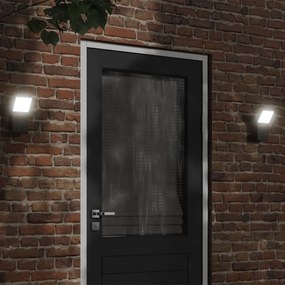Applique Per Esterni Con Led 2 Pz Nere Alluminio Pressofuso /