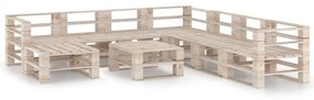 Set divani da giardino su pallet 9 pz in legno di pino