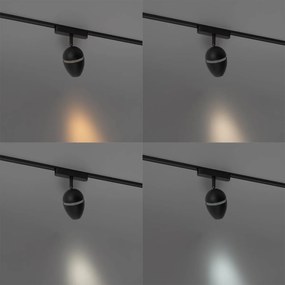 Faretto moderno nero per sistema binario monofase con LED incluso - Magnetic Eggy