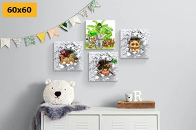 Set di quadri – Giungla piena di animali