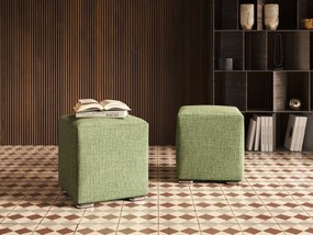 Cube pouf in morbido tessuto impermeabile ad intreccio melangiato T06 verde