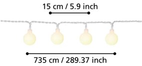 Eglo 900239 - Catena decorativa da esterno LED LIBISA 50xLED/0,066W/4,5V IP44