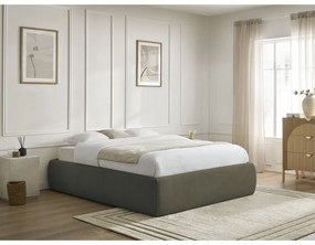 Letto matrimoniale imbottito verde scuro con contenitore/senza testiera con rete inclusa 180x200 cm Inera – Bobochic Paris