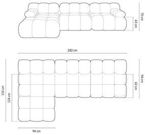 Divano angolare modulare beige in tessuto bouclé (angolo sinistro) Bellis - Micadoni Home