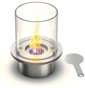 Camino a bioetanolo braciere da giardino da terra per interno esterno STROMBOLI Bianco Perla d.60 x h56