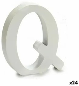 Lettera Q Legno Bianco (2 x 16 x 14,5 cm) (24 Unità)