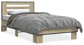 Giroletto Rovere Sonoma 90x200 Cm Legno Multistrato E Metallo /