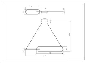 Zuma Line P241145502A - Lampadario LED a sospensione su cavo RAVON 2xLED/40W/230V nero/oro