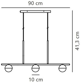 Nordlux - Lampadario a sospensione con filo CONTINA 3xG9/5W/230V ottone