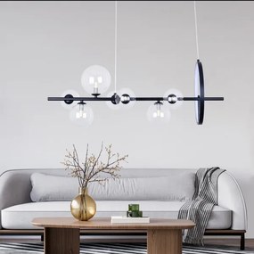 Lampadario LED a sospensione con filo HYBRID LED/15W/230V + 7xG9/6W 4000K nero