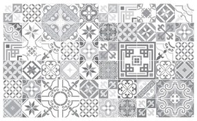 Set di 60 adesivi murali dal design vintage in tonalità di grigio, 10 x 10 cm - Ambiance