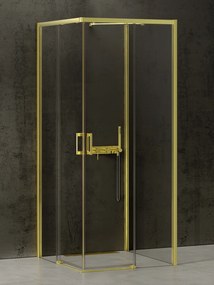 New Trendy Prime Light Gold box doccia 90x90 cm quadrato oro lucida/vetro trasparente K-1190