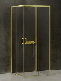 New Trendy Prime Light Gold box doccia 90x90 cm quadrato oro lucida/vetro trasparente K-1190