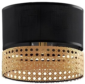 Paralume di ricambio per lampadario PAGLIA E27 16x20 cm nero/rattan