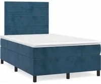 Letto a Molle Materasso e LED Blu Scuro 120x190 cm in Velluto 3270321