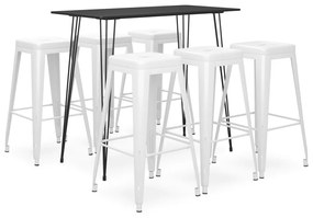 Set Da Bar 7 Pz Nero E Bianco /
