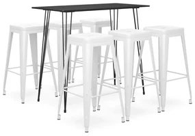 Set Da Bar 7 Pz Nero E Bianco /