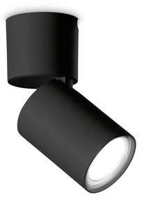 Plafoniera Moderna Toby Metallo Nero 1 Luce Gu10 7W 3000K Luce Calda